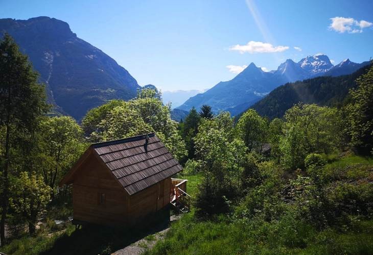 Les S�olanes, cabane sur pilotis en Ubaye