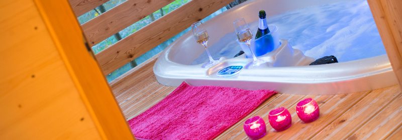 La Cabane Spa de C�line sur pilotis avec spa privatif