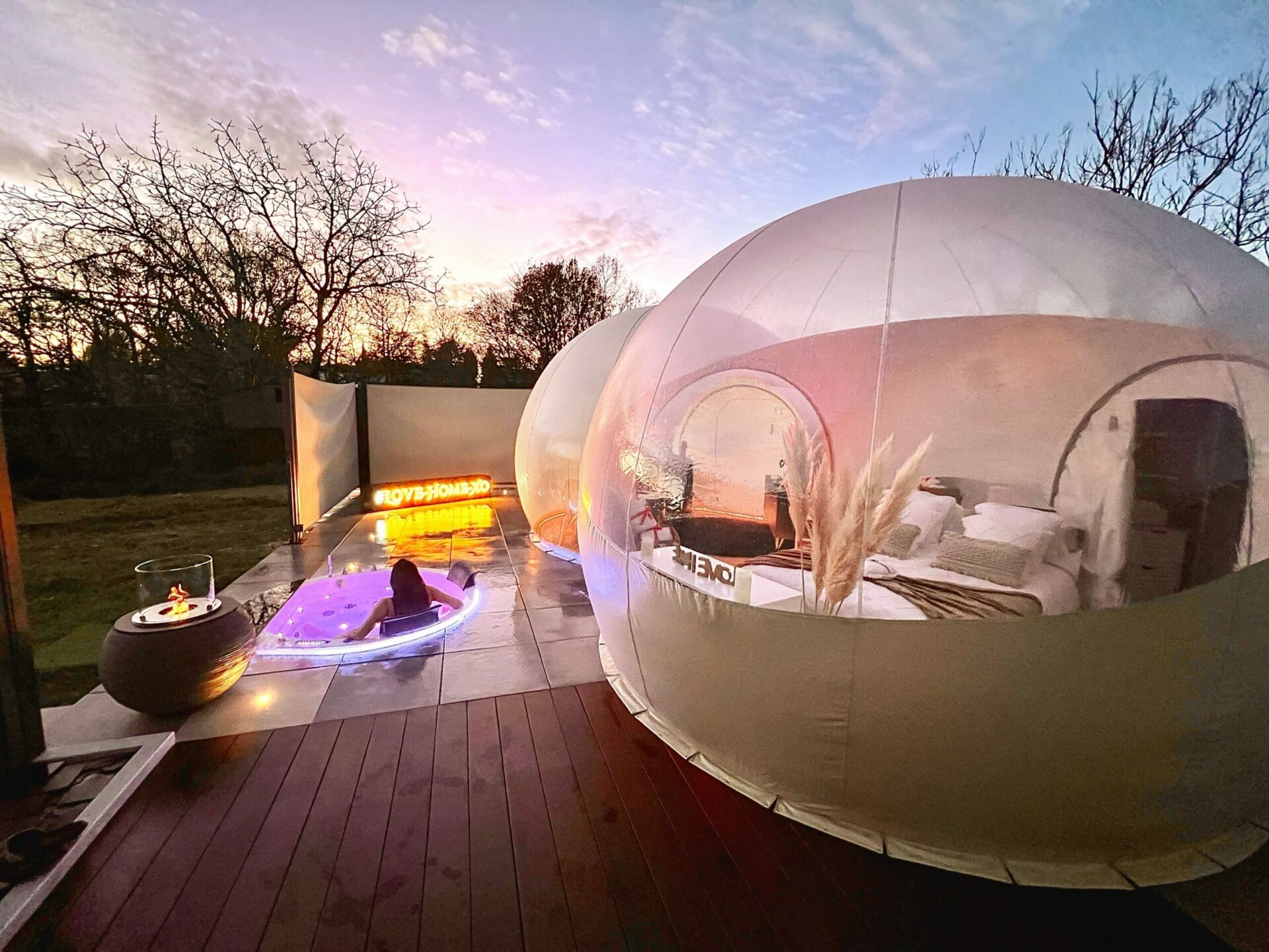 Formule Love Home XO pour 2 personnes � Bulle transparente avec spa privatif