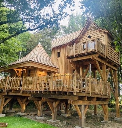 La Belle Verte, lodge sur pilotis avec bain finlandais priv�